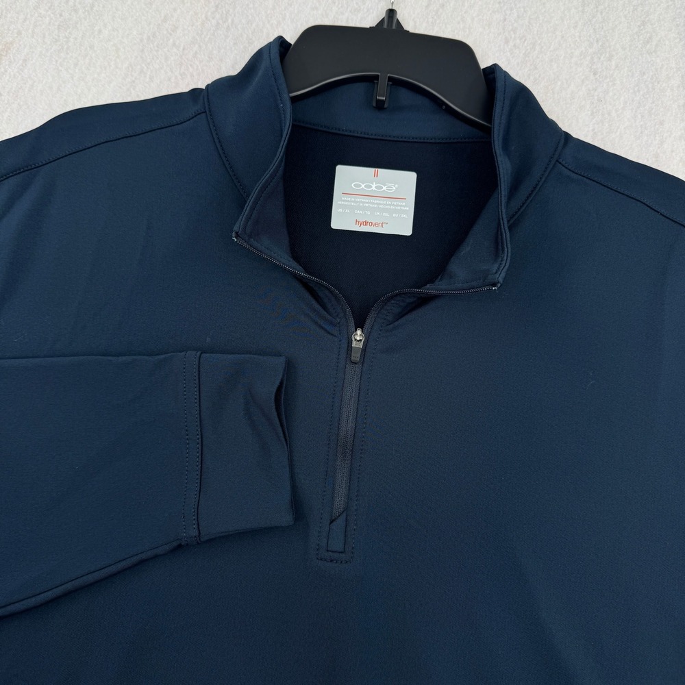 Oobe Hydrovent Mens XL Navy Quarter 1/4 Zip Performance Pullover Preppy Casual